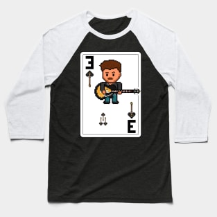 Pixelrockstars Three of Spades Playing Card Baseball T-Shirt